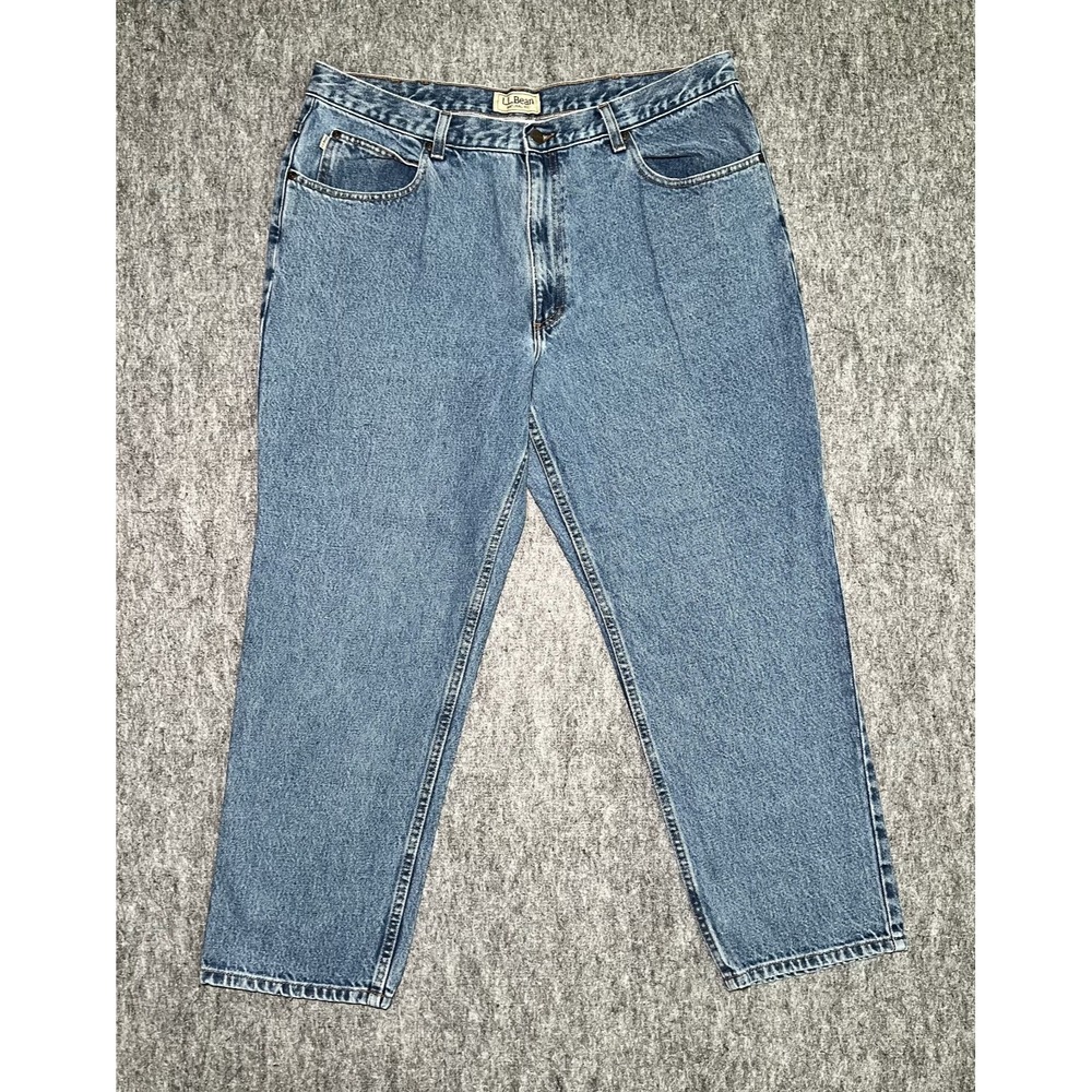 VTG LL Bean Natural Fit Jeans Men Tag 38 X 28 Straight Leg 104731 Fit 36x28